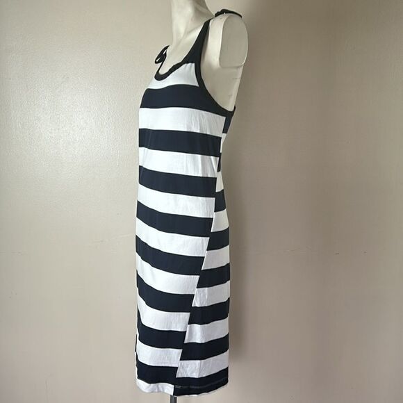 Womens ZARA stripped tank dress size medium cotton midi summer lounge sleeveless - Picture 4 of 7